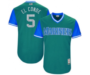 Men's Seattle Mariners Guillermo Heredia El Conde Majestic Aqua 2017 Players Weekend Authentic Jersey