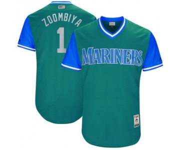 Men's Seattle Mariners Jarrod Dyson Zoombiya Majestic Aqua 2017 Players Weekend Authentic Jersey