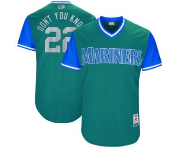 Men's Seattle Mariners Robinson Cano Don't You Know Majestic Aqua 2017 Players Weekend Authentic Jersey