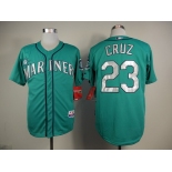 Seattle Mariners #23 Nelson Cruz Green With Silver Jersey