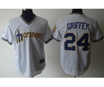 Seattle Mariners #24 Ken Griffey 1979 White Pullover Jersey