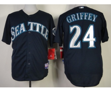 Seattle Mariners #24 Ken Griffey 2014 Navy Blue Jersey