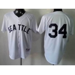 Seattle Mariners #34 Felix Hernandez 1909 White Jersey