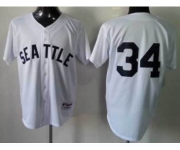 Seattle Mariners #34 Felix Hernandez 1909 White Jersey