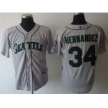 Seattle Mariners #34 Felix Hernandez Gray Jersey