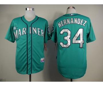 Seattle Mariners #34 Felix Hernandez Green With Silver Jersey