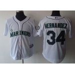 Seattle Mariners #34 Felix Hernandez White Jersey