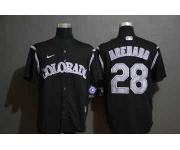 Men's Colorado Rockies #28 Nolan Arenado Black Stitched MLB Cool Base Nike Jersey