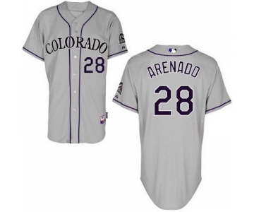 Men's Colorado Rockies #28 Nolan Arenado Gray Jersey