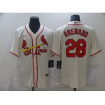 Men's St. Louis Cardinals #28 Nolan Arenado Cream Stitched MLB Cool Base Nike Jersey