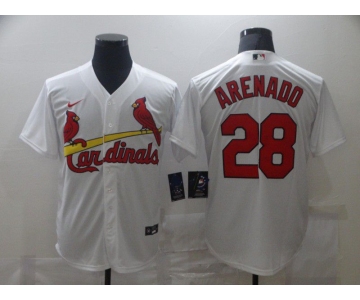 Men's St. Louis Cardinals #28 Nolan Arenado White Stitched MLB Cool Base Nike Jersey