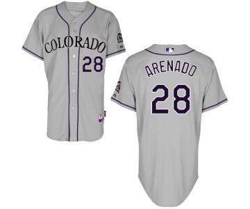 Rockies #28 Nolan Arenado Grey Cool Base Stitched Youth Baseball Jersey