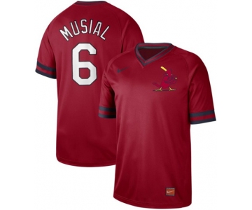 Cardinals #6 Stan Musial Red Authentic Cooperstown Collection Stitched Baseball Jersey