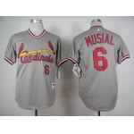 Men's St. Louis Cardinals #6 Stan Musial 1978 Gray Pullover Jersey