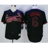 Men's St. Louis Cardinals #6 Stan Musial Black New Cool Base Jersey