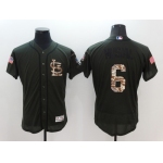 Men's St. Louis Cardinals #6 Stan Musial Retired Green Salute to Service 2016 Flexbase Majestic Baseball Jersey