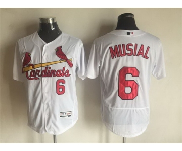 Men's St. Louis Cardinals #6 Stan Musial Retired White 2016 Flexbase Majestic Baseball Jersey