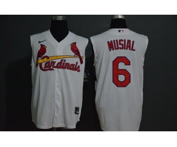 Men's St. Louis Cardinals #6 Stan Musial White 2020 Cool and Refreshing Sleeveless Fan Stitched MLB Nike Jersey