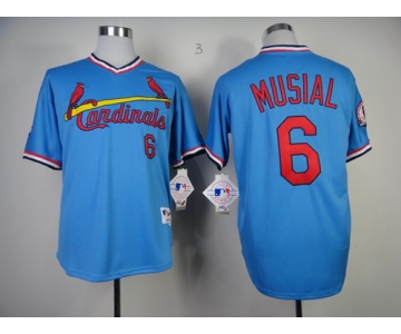St. Louis Cardinals #6 Stan Musial 1982 Light Blue Pullover Jersey