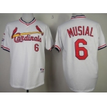 St. Louis Cardinals #6 Stan Musial 1982 White Pullover Jersey