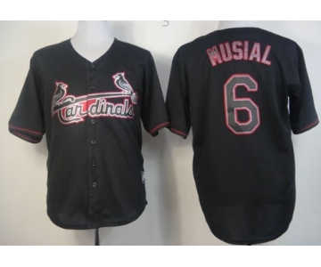 St. Louis Cardinals #6 Stan Musial Black Fashion Jersey