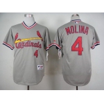 Men's St. Louis Cardinals #4 Yadier Molina 1978 Gray Pullover Jersey