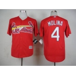 Men's St. Louis Cardinals #4 Yadier Molina 2015 Red Jersey