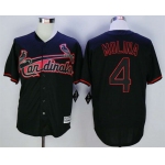 Men's St. Louis Cardinals #4 Yadier Molina Black New Cool Base Jersey