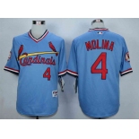 Men's St. Louis Cardinals #4 Yadier Molina Blue 1982 Turn Back The Clock Jersey