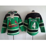 Men's St. Louis Cardinals #4 Yadier Molina Green MLB Hoodie