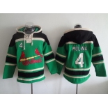 Men's St. Louis Cardinals #4 Yadier Molina Green MLB Hoodie