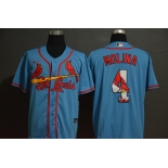 Men's St. Louis Cardinals #4 Yadier Molina Light Blue Team Logo Stitched MLB Cool Base Nike Jersey