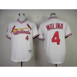 St. Louis Cardinals #4 Yadier Molina 1982 White Pullover Jersey