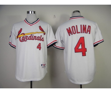 St. Louis Cardinals #4 Yadier Molina 1982 White Pullover Jersey