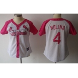 St. Louis Cardinals #4 Yadier Molina 2012 Fashion Womens by Majestic Athletic Jersey