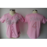 St. Louis Cardinals #4 Yadier Molina Pink Womens Jersey