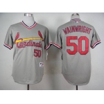 Men's St. Louis Cardinals #50 Adam Wainwright 1978 Gray Pullover Jersey