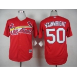 Men's St. Louis Cardinals #50 Adam Wainwright 2015 Red Jersey