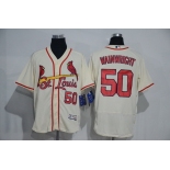 Men's St. Louis Cardinals #50 Adam Wainwright Cream 2016 Flexbase Majestic Baseball Jersey