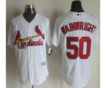Men's St. Louis Cardinals #50 Adam Wainwright Home White 2015 MLB Cool Base Jersey