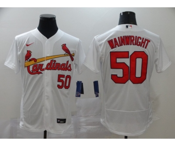 Men's St. Louis Cardinals #50 Adam Wainwright White Stitched MLB Flex Base Nike Jersey