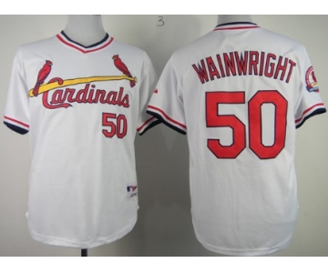 St. Louis Cardinals #50 Adam Wainwright 1982 White Pullover Jersey