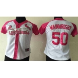 Women's St. Louis Cardinals #50 Adam Wainwright White Fashion Womens By Majestic Athletic Jersey