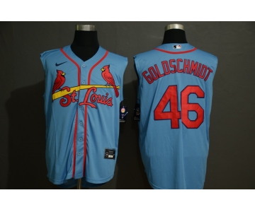 Men's St. Louis Cardinals #46 Paul Goldschmidt Light Blue 2020 Cool and Refreshing Sleeveless Fan Stitched MLB Nike Jersey