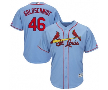 Men's St. Louis Cardinals #46 Paul Goldschmidt Light Blue Cool Base Jersey