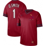 Cardinals #1 Ozzie Smith Red Authentic Cooperstown Collection Stitched Baseball Jersey