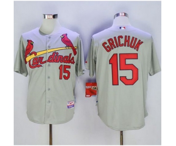 Cardinals #15 Randal Grichuk Grey Cool Base Stitched MLB Jersey