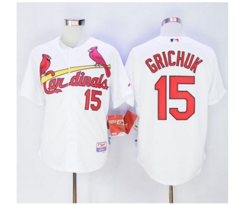 Cardinals #15 Randal Grichuk White Cool Base Stitched MLB Jersey