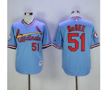 Cardinals #51 Willie McGee Blue Cooperstown Throwback Stitched MLB Jersey