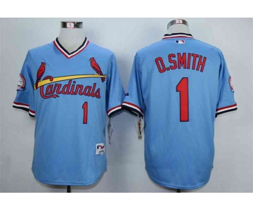 Men's St. Louis Cardinals #1 Ozzie Smith Blue 1982 Turn Back The Clock Jersey